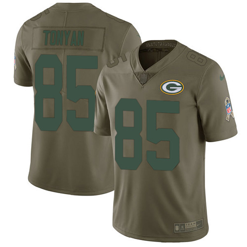 Nike Packers #85 Robert Tonyan Olive Men's Stitched NFL Limited 2017 Salute To Service Jersey