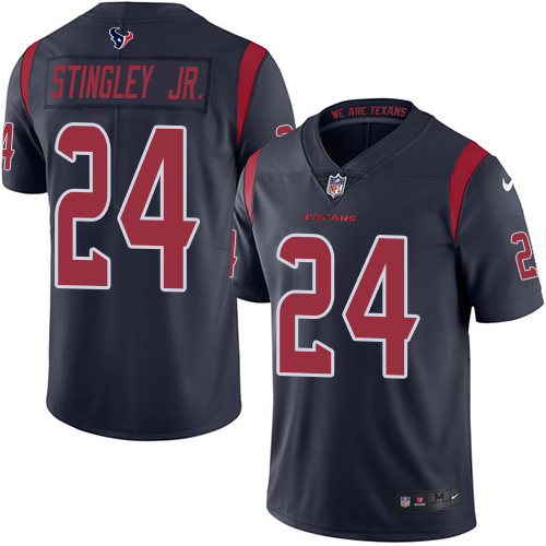 Nike Texans #24 Derek Stingley Jr. Navy Blue Men's Stitched NFL Limited Rush Jersey