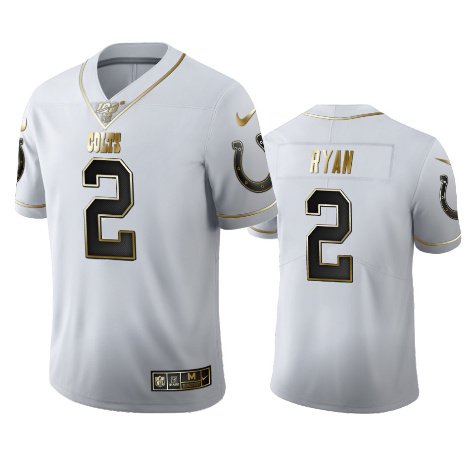 Indianapolis Colts #2 Matt Ryan Men's Nike White Golden Edition Vapor Limited NFL 100 Jersey