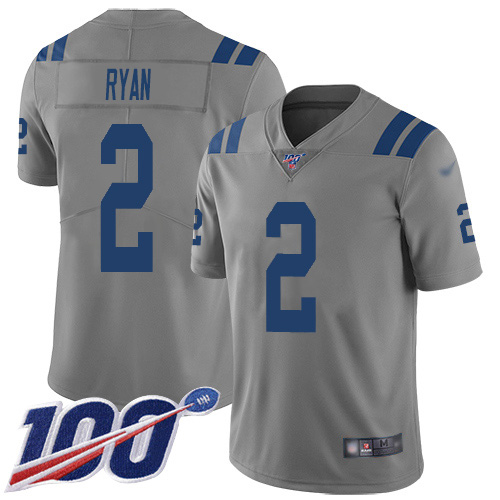 Nike Colts #2 Matt Ryan Gray Men's Stitched NFL Limited Inverted Legend 100th Season Jersey