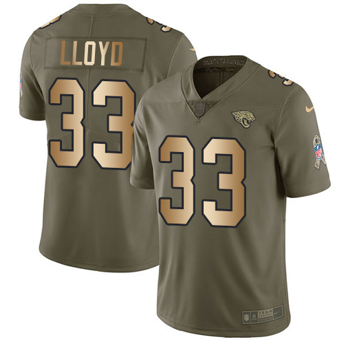 Nike Jaguars #33 Devin Lloyd Olive/Gold Men's Stitched NFL Limited 2017 Salute To Service Jersey