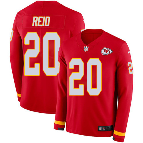 Nike Chiefs #20 Justin Reid Red Team Color Men's Stitched NFL Limited Therma Long Sleeve Jersey