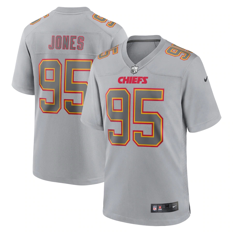 Kansas City Chiefs #95 Chris Jones Nike Men's Gray Atmosphere Fashion Game Jersey