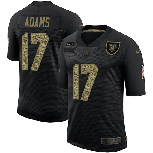 Las Vegas Raiders #17 Davante Adams Men's Nike 2020 Salute To Service Camo Limited NFL Jersey Black