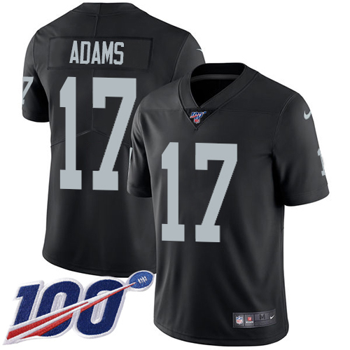 Nike Raiders #17 Davante Adams Black Team Color Men's Stitched NFL 100th Season Vapor Untouchable Limited Jersey