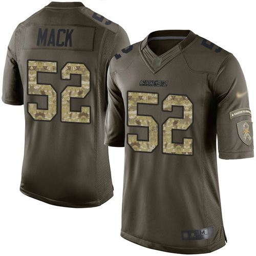 Nike Chargers #52 Khalil Mack Green Men's Stitched NFL Limited 2015 Salute to Service Jersey