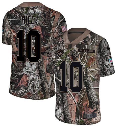 Nike Dolphins #10 Tyreek Hill Camo Men's Stitched NFL Limited Rush Realtree Jersey