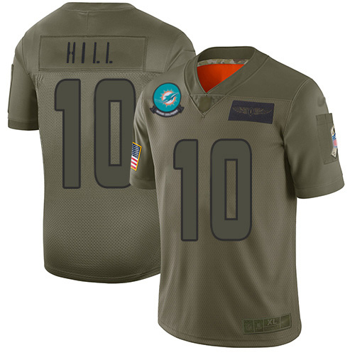 Nike Dolphins #10 Tyreek Hill Camo Men's Stitched NFL Limited 2019 Salute To Service Jersey