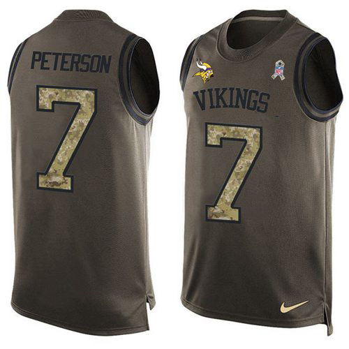 Nike Vikings #7 Patrick Peterson Green Men's Stitched NFL Limited Salute To Service Tank Top Jersey