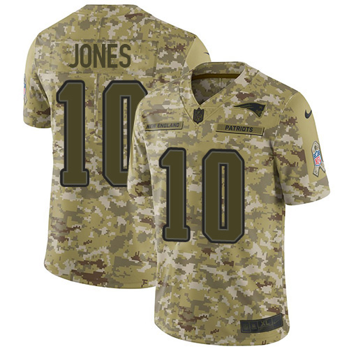 Nike Patriots #10 Mac Jones Camo Men's Stitched NFL Limited 2018 Salute To Service Jersey