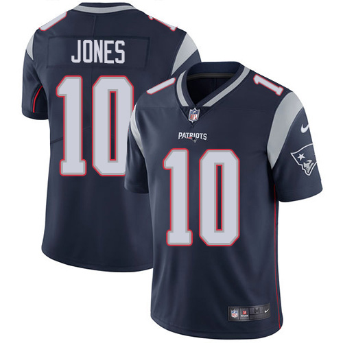 Nike Patriots #10 Mac Jones Navy Blue Team Color Men's Stitched NFL Vapor Untouchable Limited Jersey