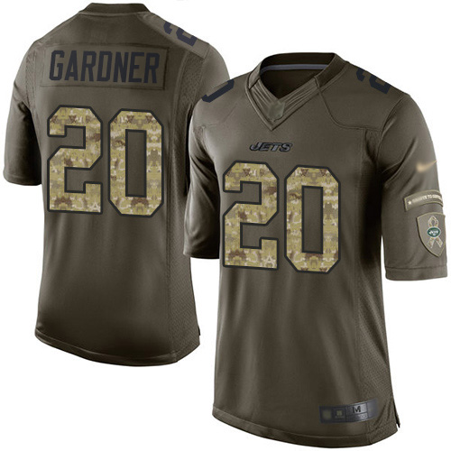 Nike Jets #20 Ahmad Sauce Gardner Green Men's Stitched NFL Limited 2015 Salute To Service Jersey