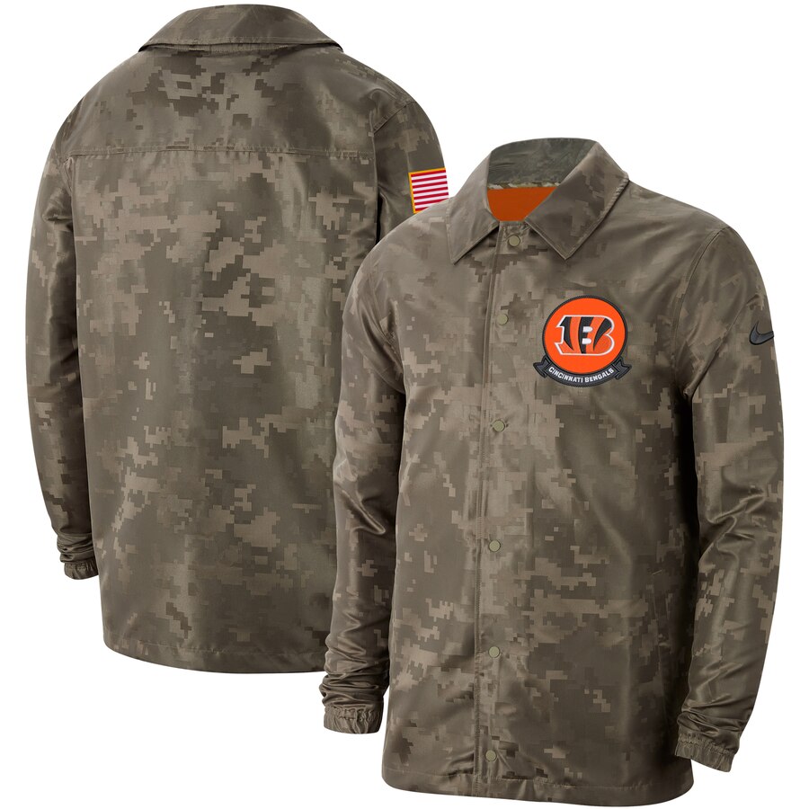 Men's Cincinnati Bengals Nike Camo 2019 Salute to Service Sideline Full-Zip Lightweight Jacket