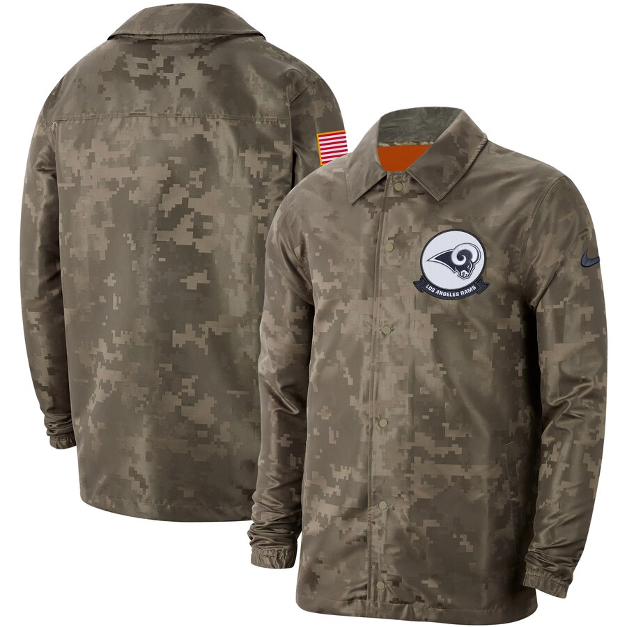 Men's Los Angeles Rams Nike Camo 2019 Salute to Service Sideline Full-Zip Lightweight Jacket