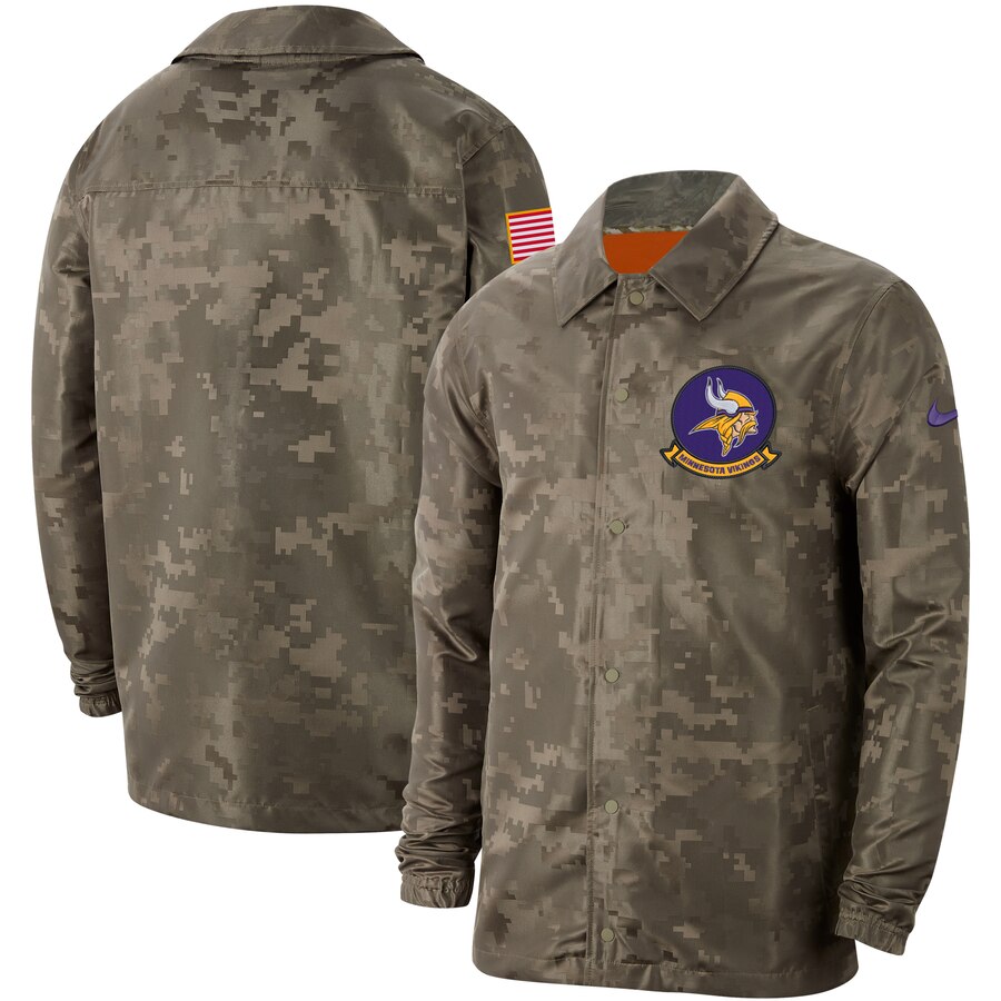 Men's Minnesota Vikings Nike Camo 2019 Salute to Service Sideline Full-Zip Lightweight Jacket