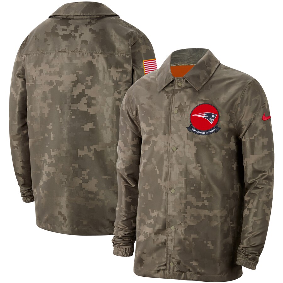 Men's New England Patriots Nike Camo 2019 Salute to Service Sideline Full-Zip Lightweight Jacket