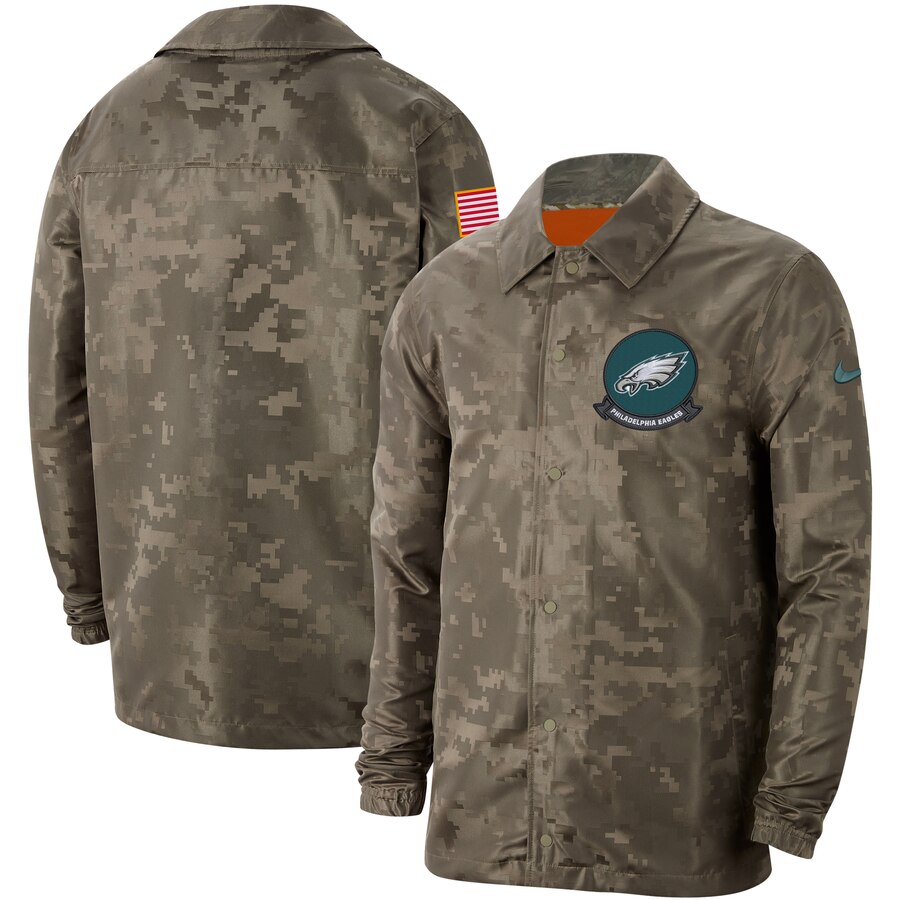 Men's Philadelphia Eagles Nike Camo 2019 Salute to Service Sideline Full-Zip Lightweight Jacket