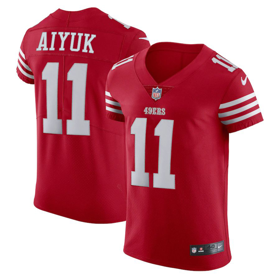 San Francisco 49ers #11 Brandon Aiyuk Scarlet Nike Men's 2022-23 Authentic Stitched NFL Vapor Untouchable Elite Jersey