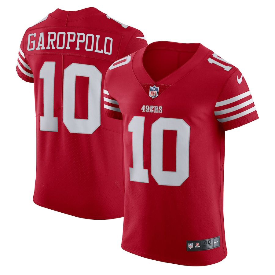 San Francisco 49ers #10 Jimmy Garoppolo Scarlet Nike Men's Authentic Stitched NFL Vapor Untouchable Elite Jersey