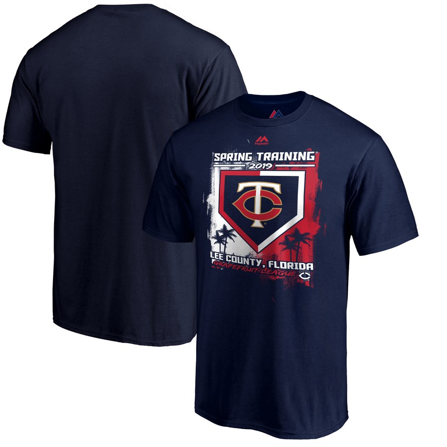 Minnesota Twins Majestic 2019 Spring Training Base On Ball T-Shirt Navy