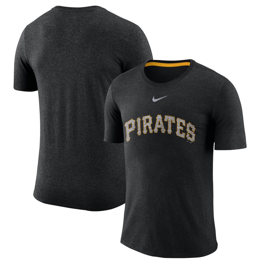 Pittsburgh Pirates Nike Wordmark Tri-Blend T-Shirt Black