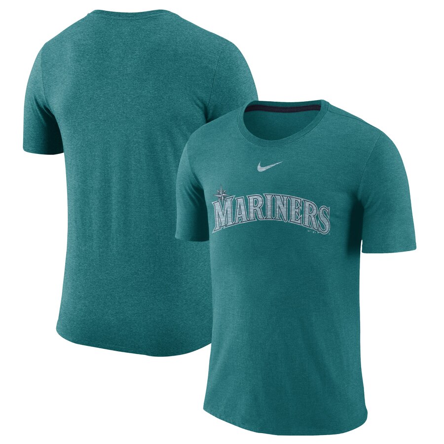 Seattle Mariners Nike Wordmark Tri-Blend T-Shirt Teal