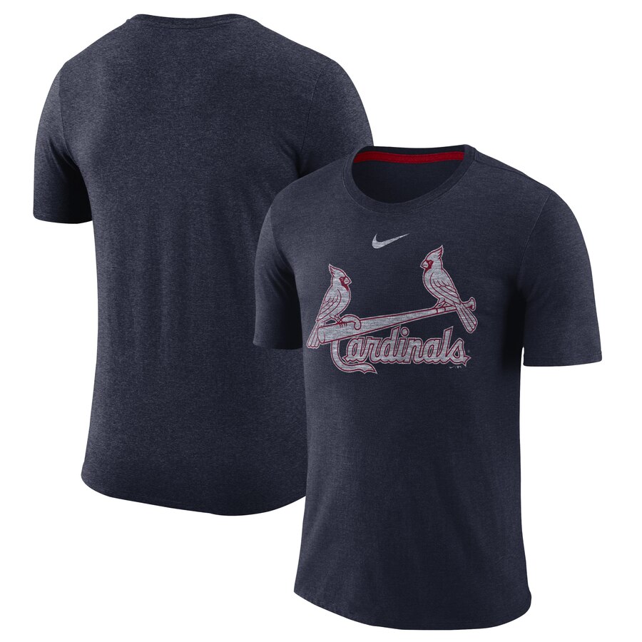 St. Louis Cardinals Nike Wordmark Tri-Blend T-Shirt Navy