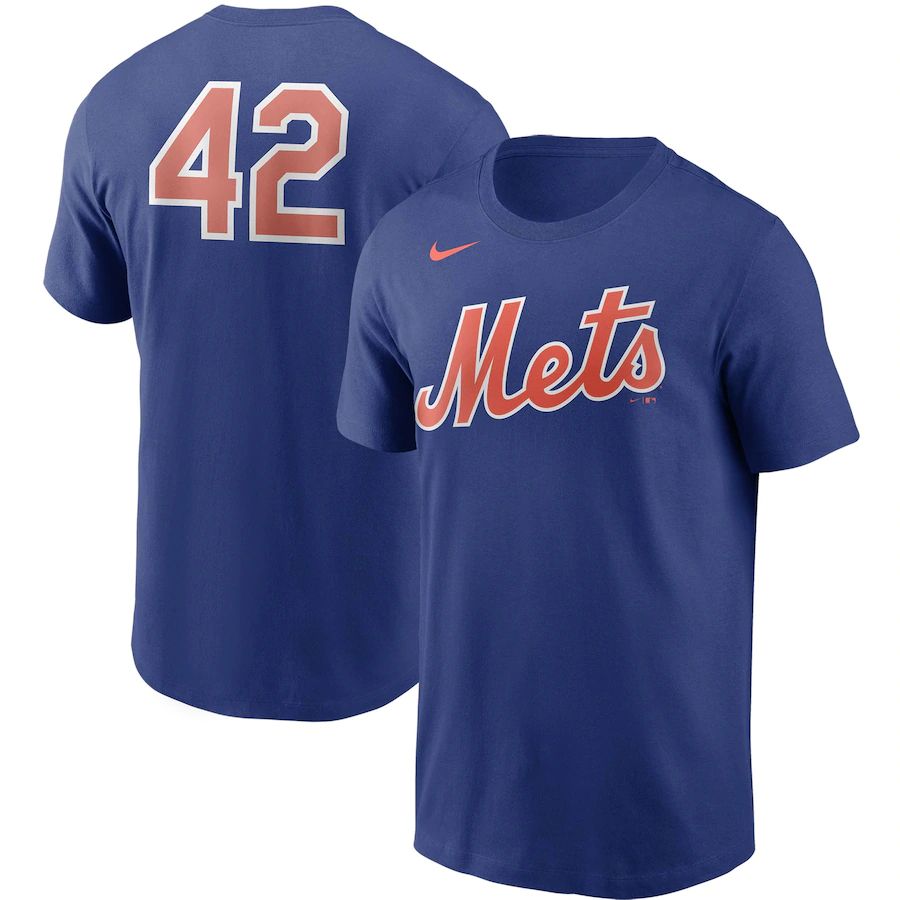 New York Mets Nike Jackie Robinson Day Team 42 T-Shirt Royal