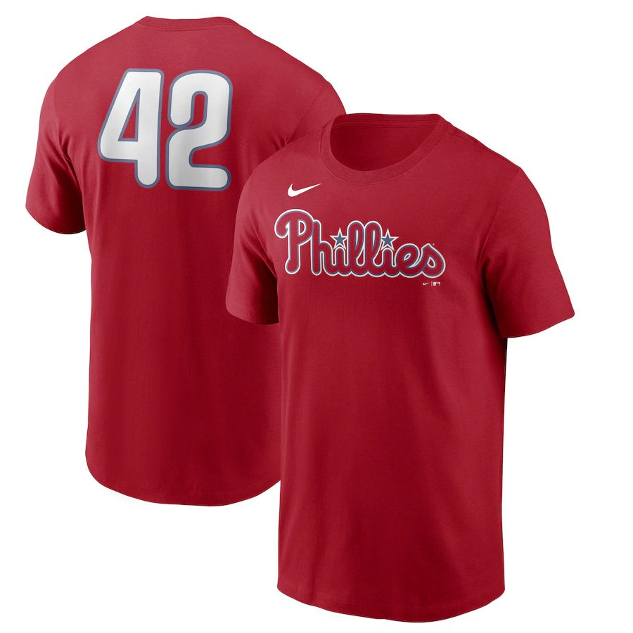 Philadelphia Phillies Nike Jackie Robinson Day Team 42 T-Shirt Red