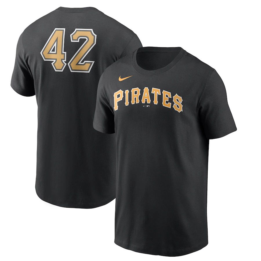 Pittsburgh Pirates Nike Jackie Robinson Day Team 42 T-Shirt Black