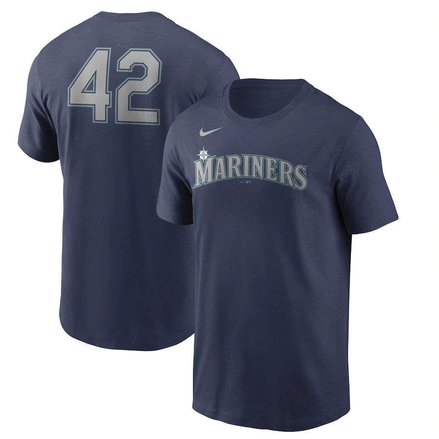 Seattle Mariners Nike Jackie Robinson Day Team 42 T-Shirt Navy