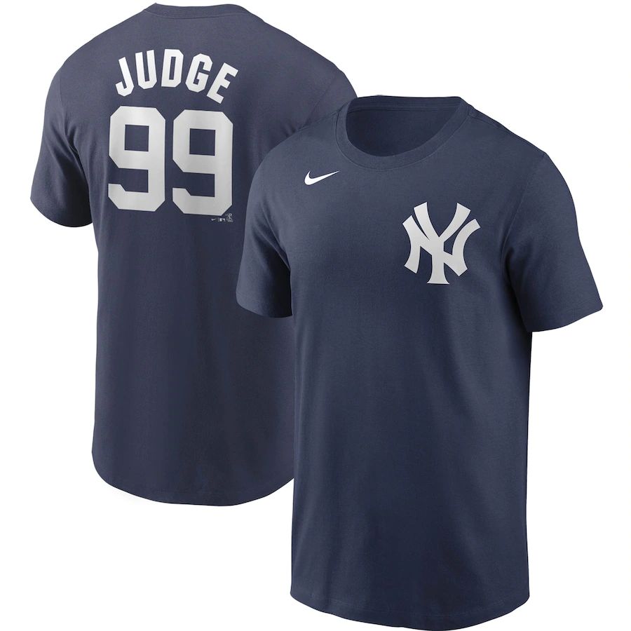 New York Yankees #99 Aaron Judge Nike Name & Number T-Shirt Navy