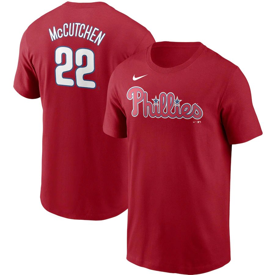 Philadelphia Phillies #22 Andrew McCutchen Nike Name & Number T-Shirt Red