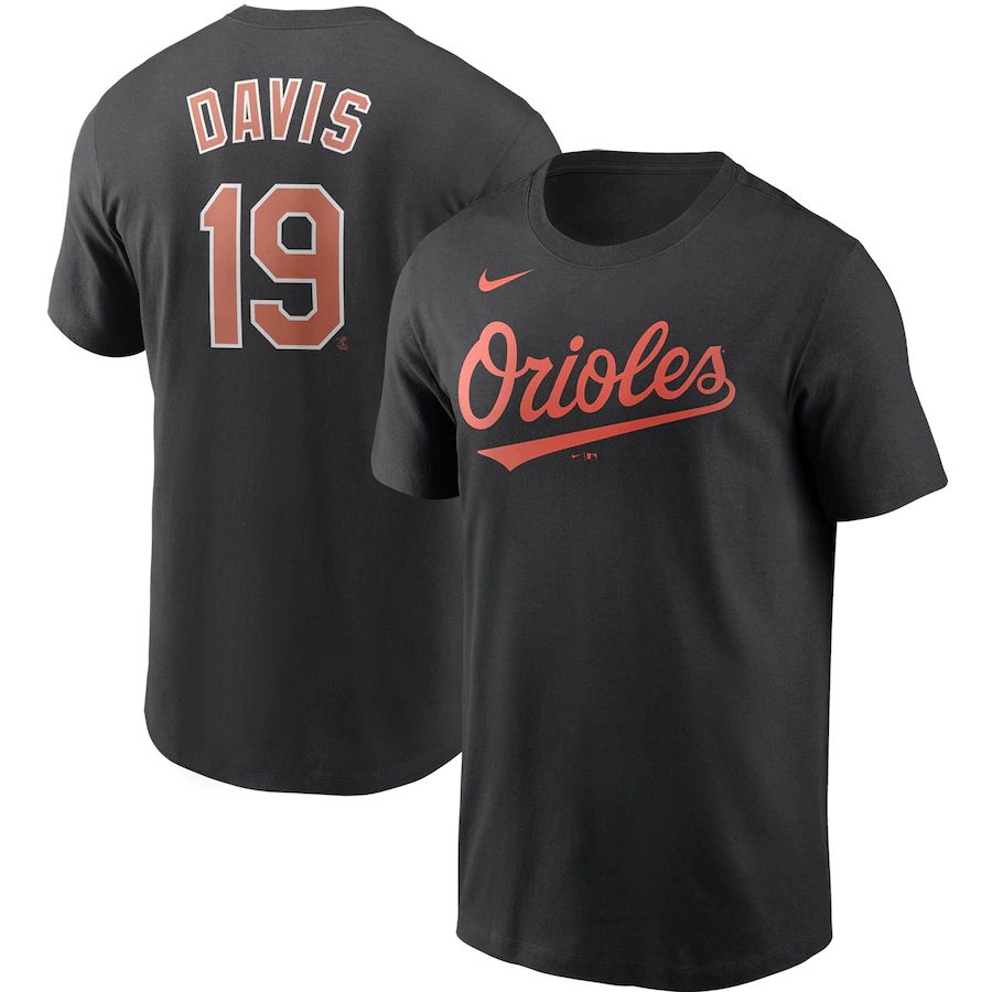 Baltimore Orioles #19 Chris Davis Nike Name & Number T-Shirt Black