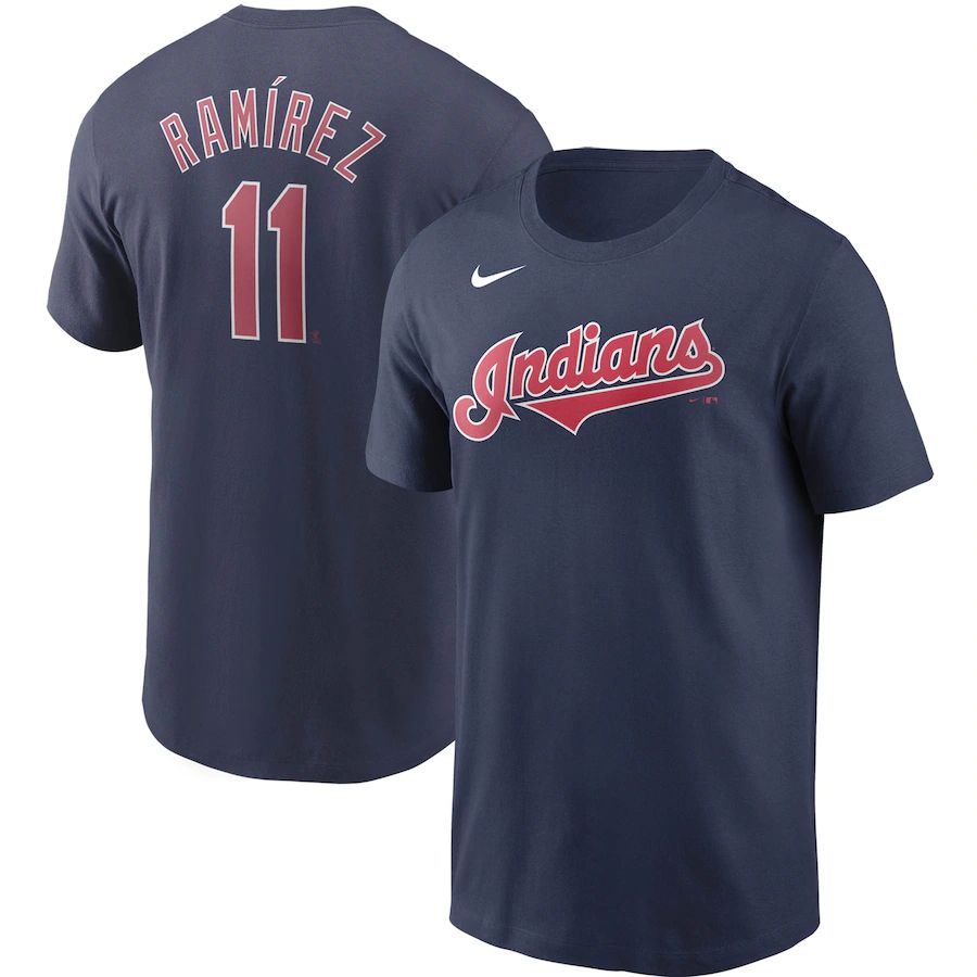 Cleveland Guardians #11 Jose Ramirez Nike Name & Number T-Shirt Navy