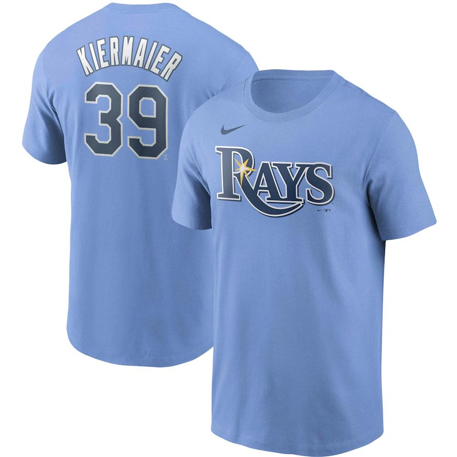 Tampa Bay Rays #39 Kevin Kiermaier Nike Name & Number T-Shirt Light Blue