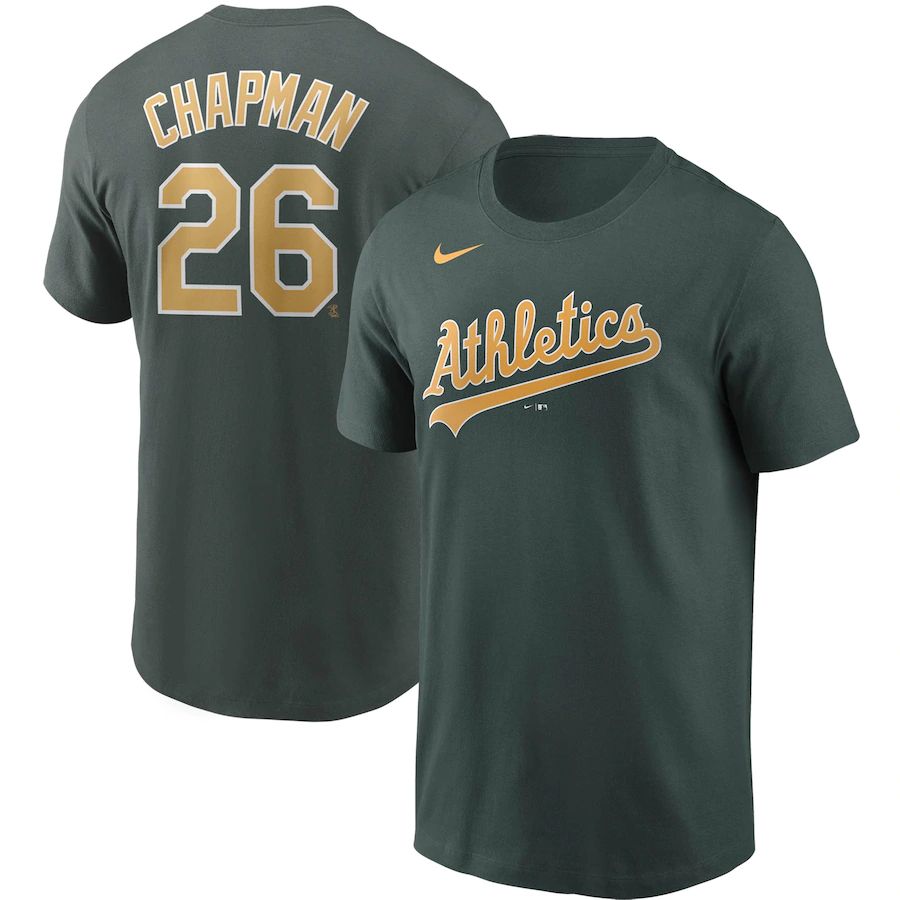 Oakland Athletics #26 Matt Chapman Nike Name & Number T-Shirt Green