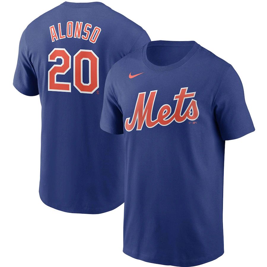 New York Mets #20 Pete Alonso Nike Name & Number T-Shirt Royal