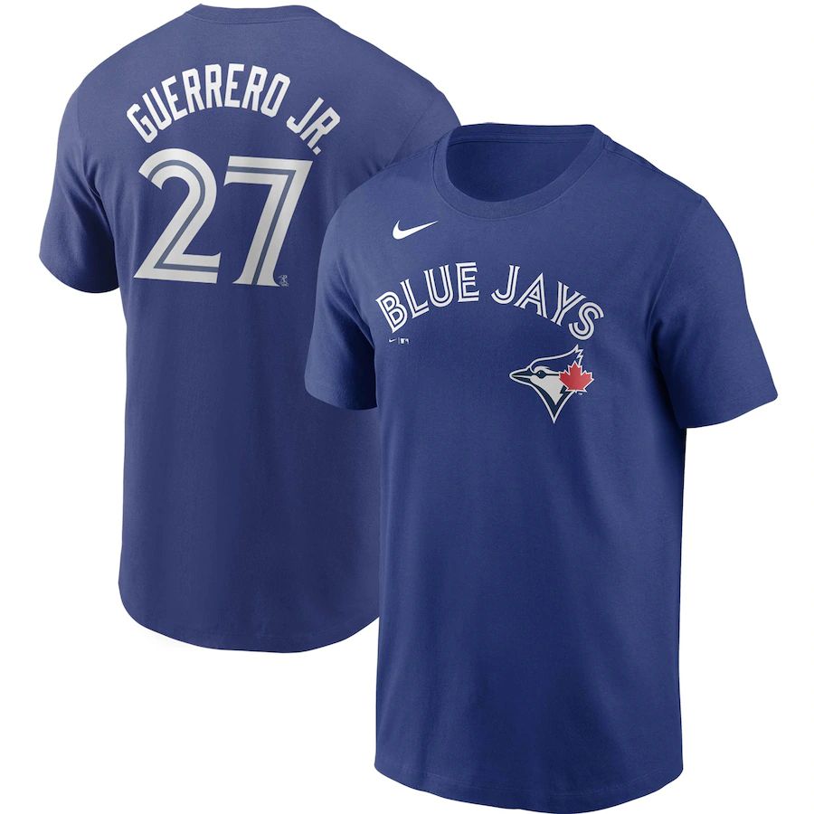 Toronto Blue Jays #27 Vladimir Guerrero Jr. Nike Name & Number T-Shirt Royal