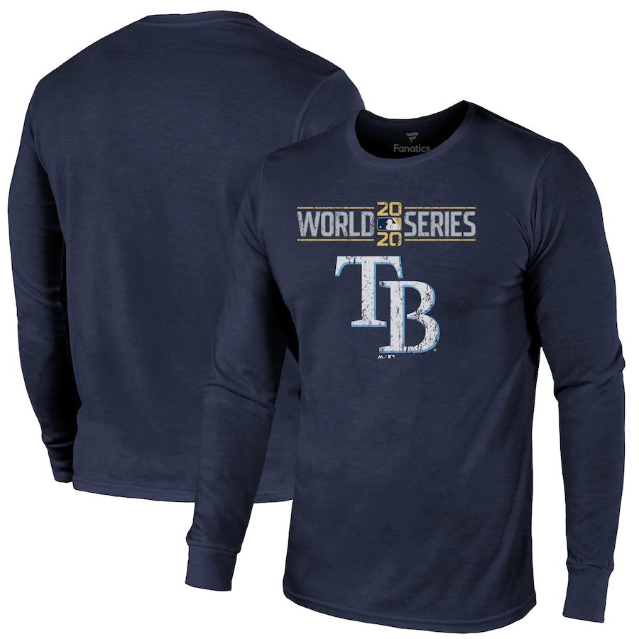 Tampa Bay Rays 2020 World Series Bound Tri-Blend Long Sleeve T-Shirt Navy