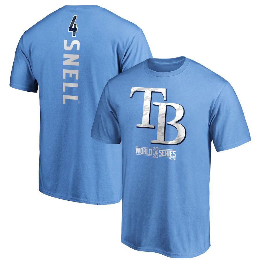 Tampa Bay Rays Blake Snell 2020 World Series Bound Name & Number T-Shirt Light Blue