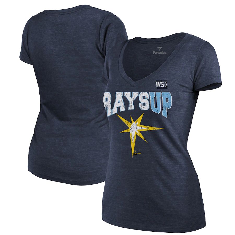 Tampa Bay Rays Women's 2020 World Series Bound Hometown V-Neck T-Shirt Navy