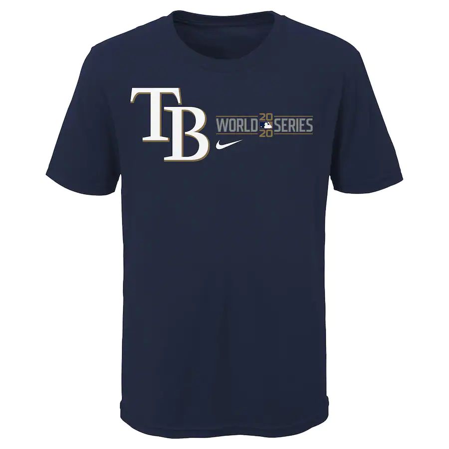 Tampa Bay Rays Nike Youth 2020 World Series Bound Authentic Collection T-Shirt Navy