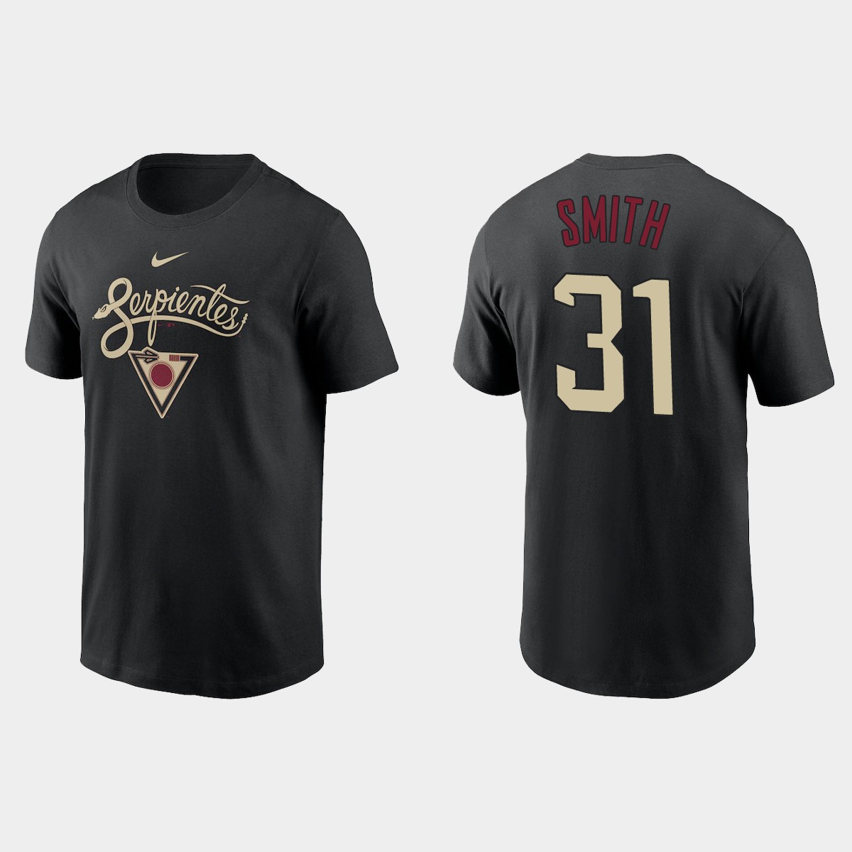 Arizona Diamondbacks #31 Caleb Smith Men's Nike 2021 City Connect Graphic T-Shirt Black