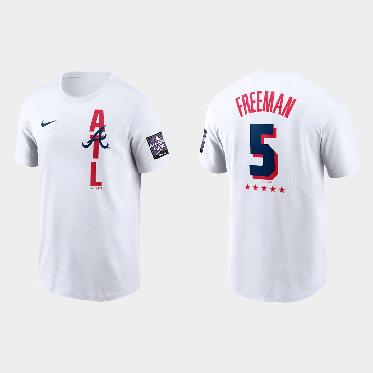 Atlanta Braves #5 Freddie Freeman Men's 2021 Mlb All Star Game Wordmark White T-Shirt