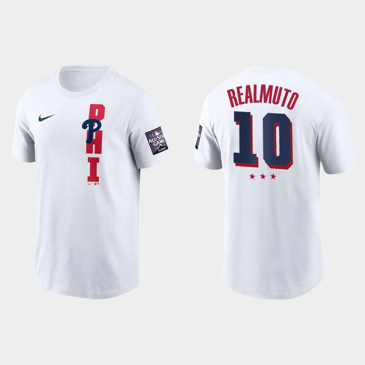 Philadelphia Phillies #10 JT Realmuto Men's 2021 Mlb All Star Game Wordmark White T-Shirt