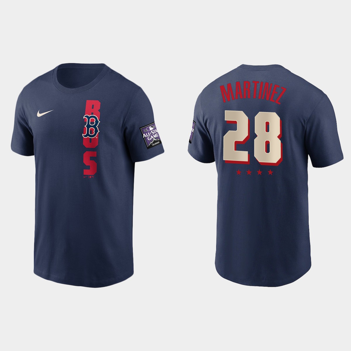 Boston Red Sox #28 J.D. Martinez Men's 2021 Mlb All Star Game Navy T-Shirt