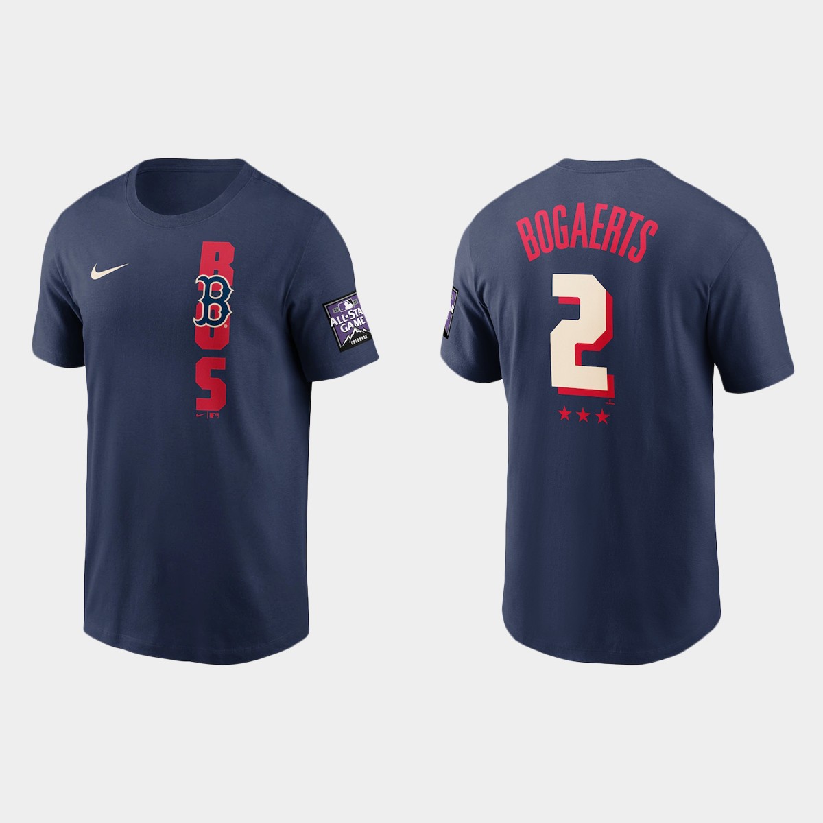 Boston Red Sox #2 Xander Bogaerts Men's 2021 Mlb All Star Game Navy T-Shirt