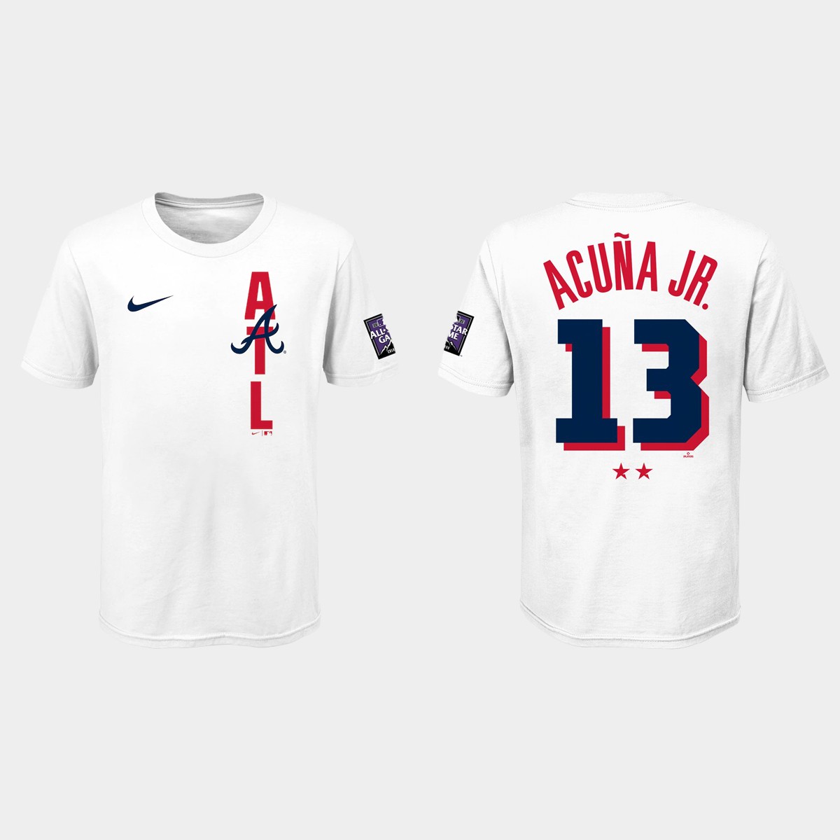 Atlanta Braves #13 Ronald Acuna Jr. Youth 2021 Mlb All Star Game White T-Shirt