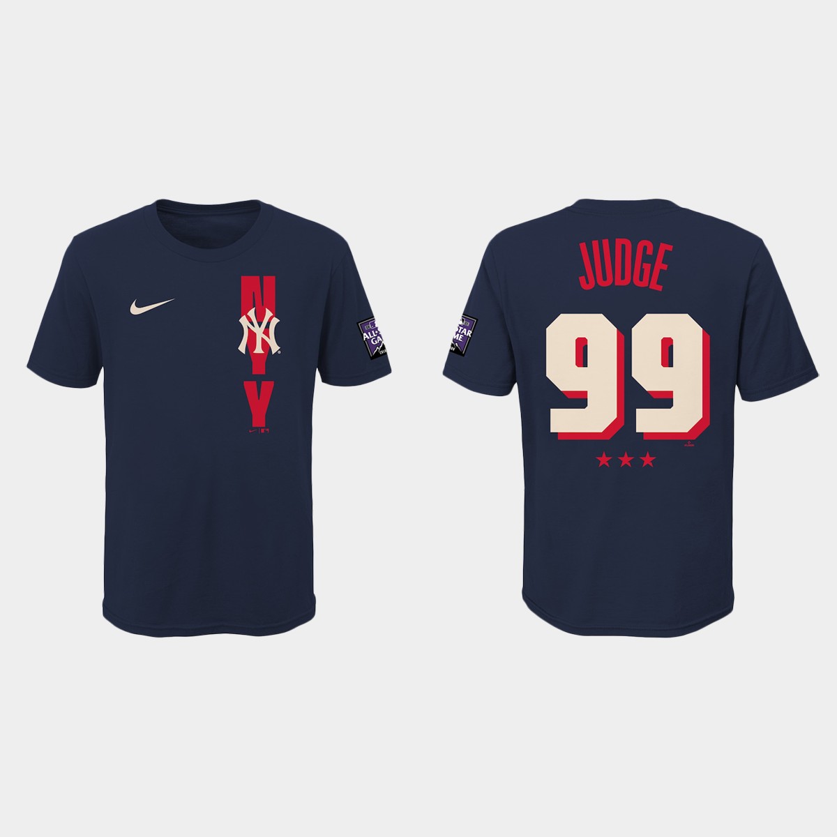 New York Yankees #99 Aaron Judge Youth 2021 Mlb All Star Game Navy T-Shirt